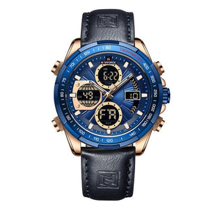NAVIFORCE Men's Luxury Fine Fashion Premium Top Quality Triple Dial Multifunction Stainless Steel Watch - Divine Inspiration Styles