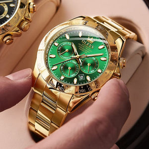 OLEVS Men's Luxury Fine Fashion Premium Top Quality Triple Dial Multifunction Stainless Steel Watch - Divine Inspiration Styles