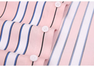 CAIZIYIJIA Men's Classic Trendy Fashion Casual Long Sleeves Stripes Dress Shirt - Divine Inspiration Styles