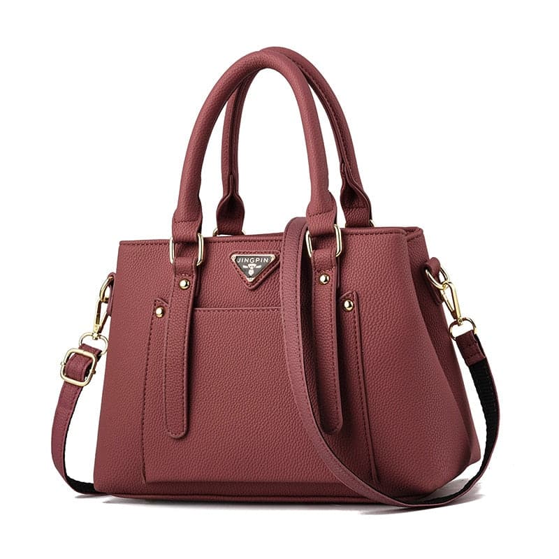 Saffiano Handbag Burgundy - Women's Leather Bags