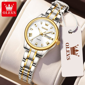 OLEVS Women's Fine Fashion Premium Quality Luxury Style Stainless Steel Watch - Divine Inspiration Styles