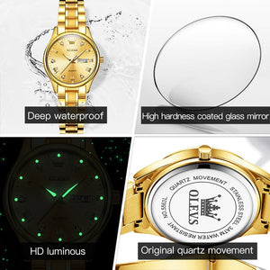 OLEVS Women's Fine Fashion Premium Quality Luxury Style Stainless Steel Watch - Divine Inspiration Styles