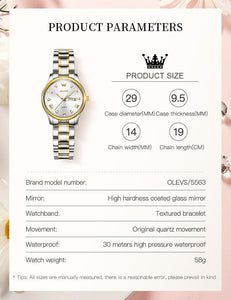 OLEVS Women's Fine Fashion Premium Quality Luxury Style Stainless Steel Watch - Divine Inspiration Styles
