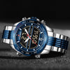 NAVIFORCE Men's Luxury Fine Fashion Premium Top Quality Analog & Digital Dial Stainless Steel Watch - Divine Inspiration Styles