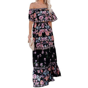 LUCY Design Women's Fashion Elegant Stylish Vintage Floral Print Sun Dress - Divine Inspiration Styles