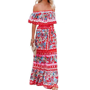 LUCY Design Women's Fashion Elegant Stylish Vintage Floral Print Sun Dress - Divine Inspiration Styles