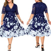 LEVORA Design Women's Fashion Elegant Stylish Vintage Floral Print Dress - Divine Inspiration Styles