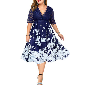 LEVORA Design Women's Fashion Elegant Stylish Vintage Floral Print Dress - Divine Inspiration Styles