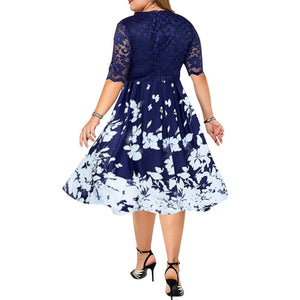 LEVORA Design Women's Fashion Elegant Stylish Vintage Floral Print Dress - Divine Inspiration Styles