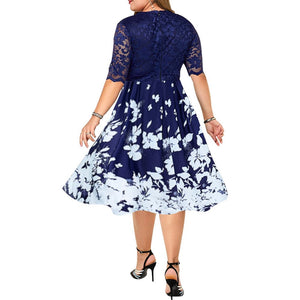 LEVORA Design Women's Fashion Elegant Stylish Vintage Floral Print Dress - Divine Inspiration Styles