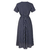 APRIL Women's Fashion Elegant Stylish Vintage Floral Print and Polka Dots Dress - Divine Inspiration Styles