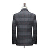 BRADLEY Men's Fashion Premium Quality Gray & Khaki Plaid Style Blazer Suit Jacket - Divine Inspiration Styles