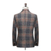 BRADLEY Men's Fashion Premium Quality Gray & Khaki Plaid Style Blazer Suit Jacket - Divine Inspiration Styles