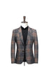 BRADLEY Men's Fashion Premium Quality Gray & Khaki Plaid Style Blazer Suit Jacket - Divine Inspiration Styles
