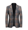 BRADLEY Men's Fashion Premium Quality Gray & Khaki Plaid Style Blazer Suit Jacket - Divine Inspiration Styles
