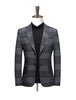 BRADLEY Men's Fashion Premium Quality Gray & Khaki Plaid Style Blazer Suit Jacket - Divine Inspiration Styles