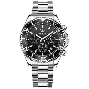 OLEVS Men's Luxury Style Fine Fashion Premium Quality Triple Dial Stainless Steel Watch - Divine Inspiration Styles