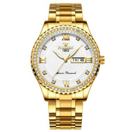 FNGEEN Men's Luxury Fine Fashion Premium Top Quality Genuine Diamonds Dial Design Stainless Steel Watch - Divine Inspiration Styles