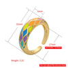 SCL Design Women's Fashion Elegant Stylish Enamel Design Geometric Statement Ring - Divine Inspiration Styles