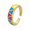 SCL Design Women's Fashion Elegant Stylish Enamel Design Geometric Statement Ring - Divine Inspiration Styles