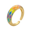 SCL Design Women's Fashion Elegant Stylish Enamel Design Geometric Statement Ring - Divine Inspiration Styles