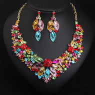 QUINTESSA Women's Fashion Premium Quality CZ Multicolor Floral Jewelry Set - Divine Inspiration Styles
