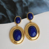 CHSBEAUTY Women's Elegant Fashion Stylish Oval Round Design Genuine Blue Lapis-Lazuli Earrings Jewelry - Divine Inspiration Styles