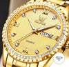 OLEVS Men's Luxury Fine Fashion Premium Top Quality Genuine Diamonds Dial Design Stainless Steel Watch - Divine Inspiration Styles