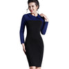 NICE FOREVER Women's Fashion Classic Elegant Patchwork Sheath Dress - Divine Inspiration Styles