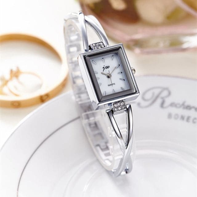 chinese dress ladies JW Women's Fine Fashion Rose Gold Luxury Rhinestone Bracelet Watch Silver 1 / Stainless Steel