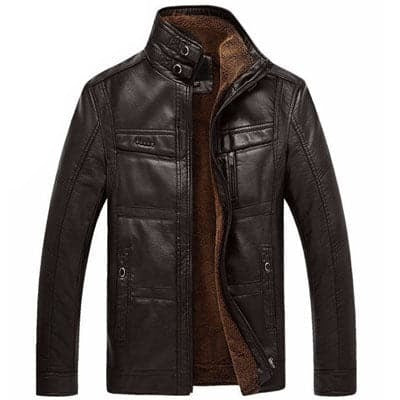 MOUNTAINSKIN Men's Fashion Premium Quality Leather Plush Fur Coat Jacket - Divine Inspiration Styles