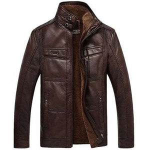 MOUNTAINSKIN Men's Fashion Premium Quality Leather Plush Fur Coat Jacket - Divine Inspiration Styles