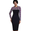 NICE FOREVER Women's Fashion Classic Elegant Patchwork Sheath Dress - Divine Inspiration Styles