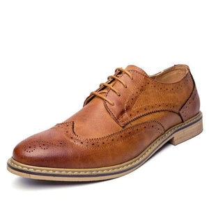 MERKMAK Men's Genuine Leather Business Dress Shoes - Divine Inspiration Styles