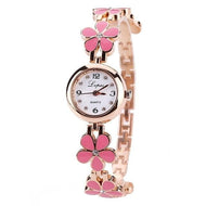 LVPAI Women's Luxury Fashion Black Pink & White Gold Floral Watch - Divine Inspiration Styles