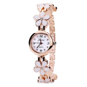 LVPAI Women's Luxury Fashion Black Pink & White Gold Floral Watch - Divine Inspiration Styles