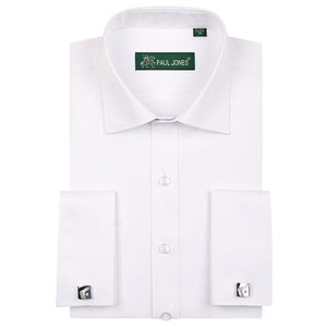 PAUL JONES Men's Business Formal Long Sleeves Dress Shirt with Cufflinks Included - Divine Inspiration Styles
