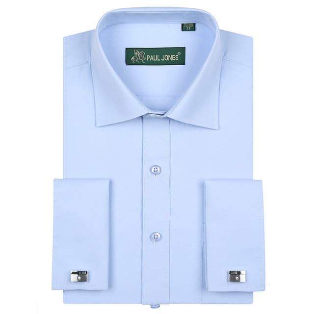 PAUL JONES Men's Business Formal Long Sleeves Dress Shirt with Cufflinks Included - Divine Inspiration Styles