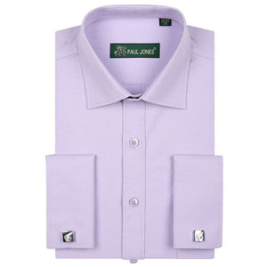 PAUL JONES Men's Business Formal Long Sleeves Dress Shirt with Cufflinks Included - Divine Inspiration Styles