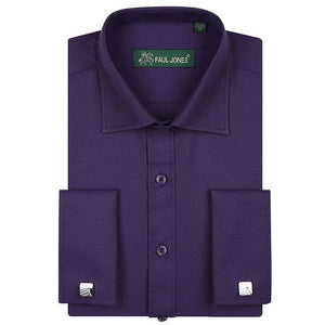 PAUL JONES Men's Business Formal Long Sleeves Dress Shirt with Cufflinks Included - Divine Inspiration Styles