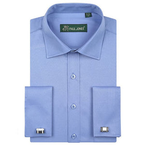 PAUL JONES Men's Business Formal Long Sleeves Dress Shirt with Cufflinks Included - Divine Inspiration Styles