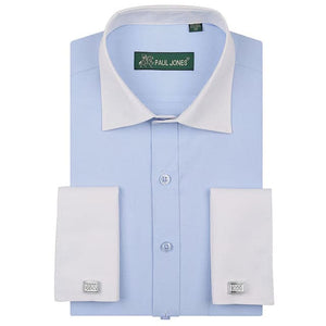 PAUL JONES Men's Business Formal Long Sleeves Dress Shirt with Cufflinks Included - Divine Inspiration Styles