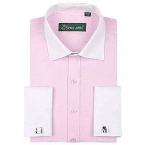PAUL JONES Men's Business Formal Long Sleeves Dress Shirt with Cufflinks Included - Divine Inspiration Styles