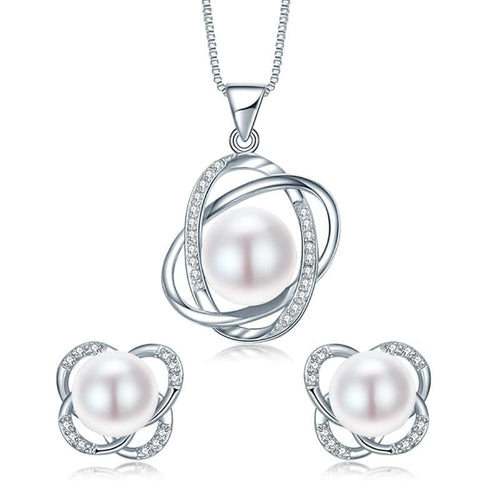 DAINASHI Women's Fine Fashion Wind Circle Genuine Pearl Jewelry Set - Divine Inspiration Styles