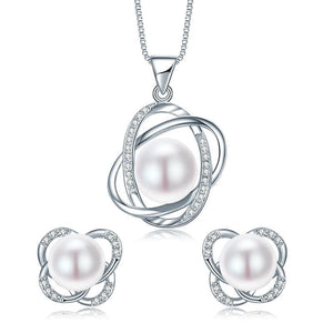 DAINASHI Women's Fine Fashion Wind Circle Genuine Pearl Jewelry Set - Divine Inspiration Styles