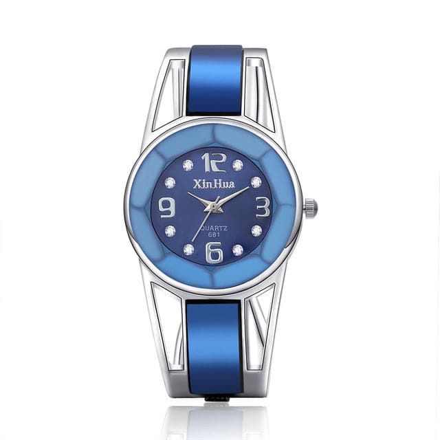 XINHUA Women's Fashion Blue Pink White & Black Enamel Bracelet Watch - Divine Inspiration Styles