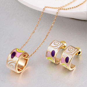 CCL Women's Fashion Genuine Elegant Enamel 2PCS Jewelry Set - Divine Inspiration Styles
