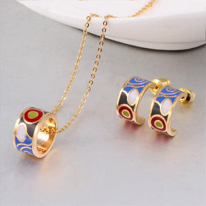 CCL Women's Fashion Genuine Elegant Enamel 2PCS Jewelry Set - Divine Inspiration Styles