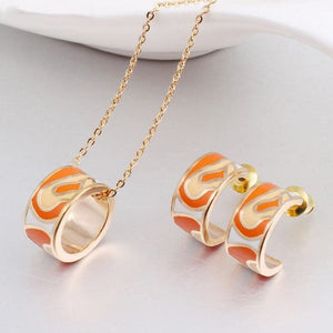 CCL Women's Fashion Genuine Elegant Enamel 2PCS Jewelry Set - Divine Inspiration Styles