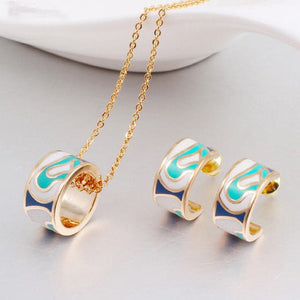 CCL Women's Fashion Genuine Elegant Enamel 2PCS Jewelry Set - Divine Inspiration Styles